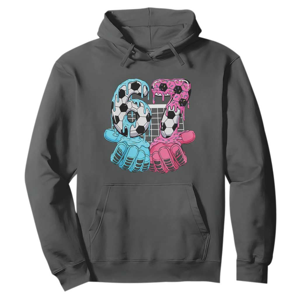 Drip Soccer Six Seven Meme Hoodie Funny Gen Alpha Slang TS12 Dark Heather Print Your Wear