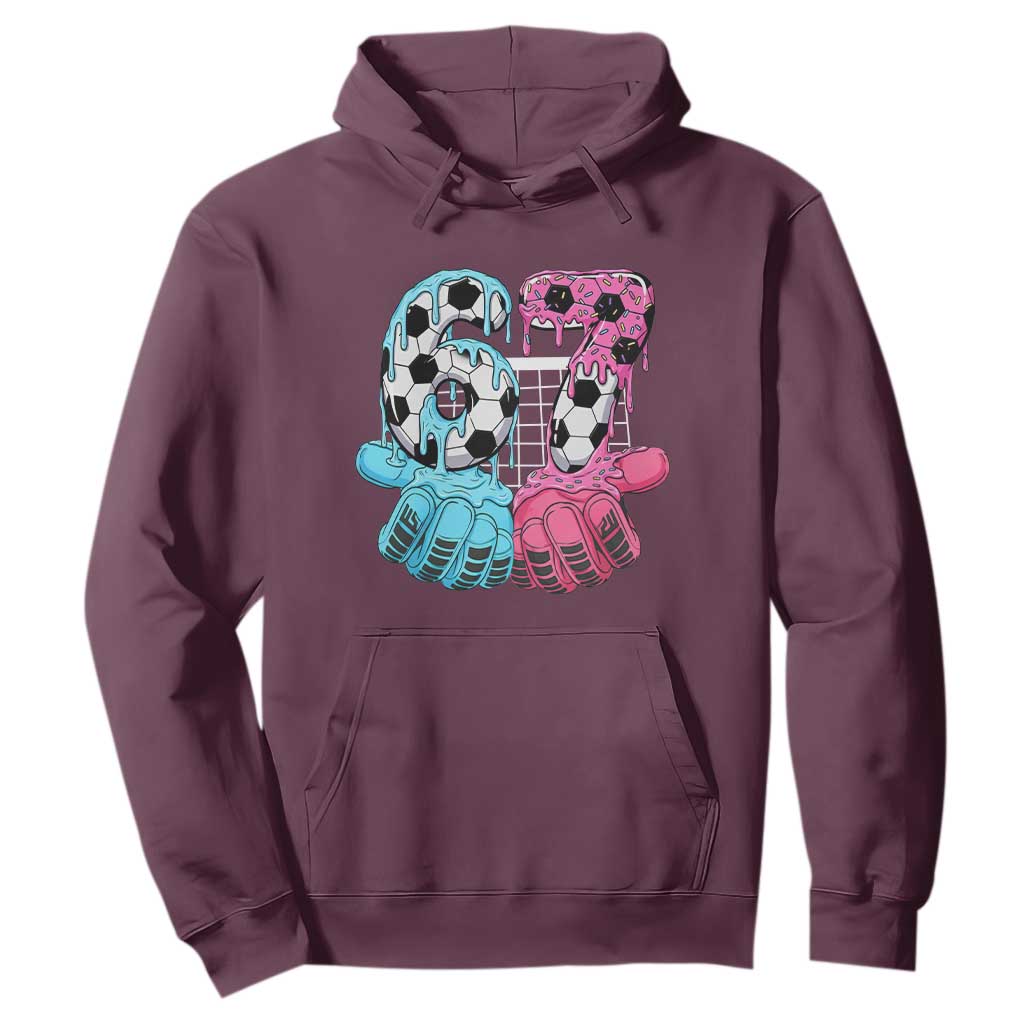 Drip Soccer Six Seven Meme Hoodie Funny Gen Alpha Slang TS12 Maroon Print Your Wear