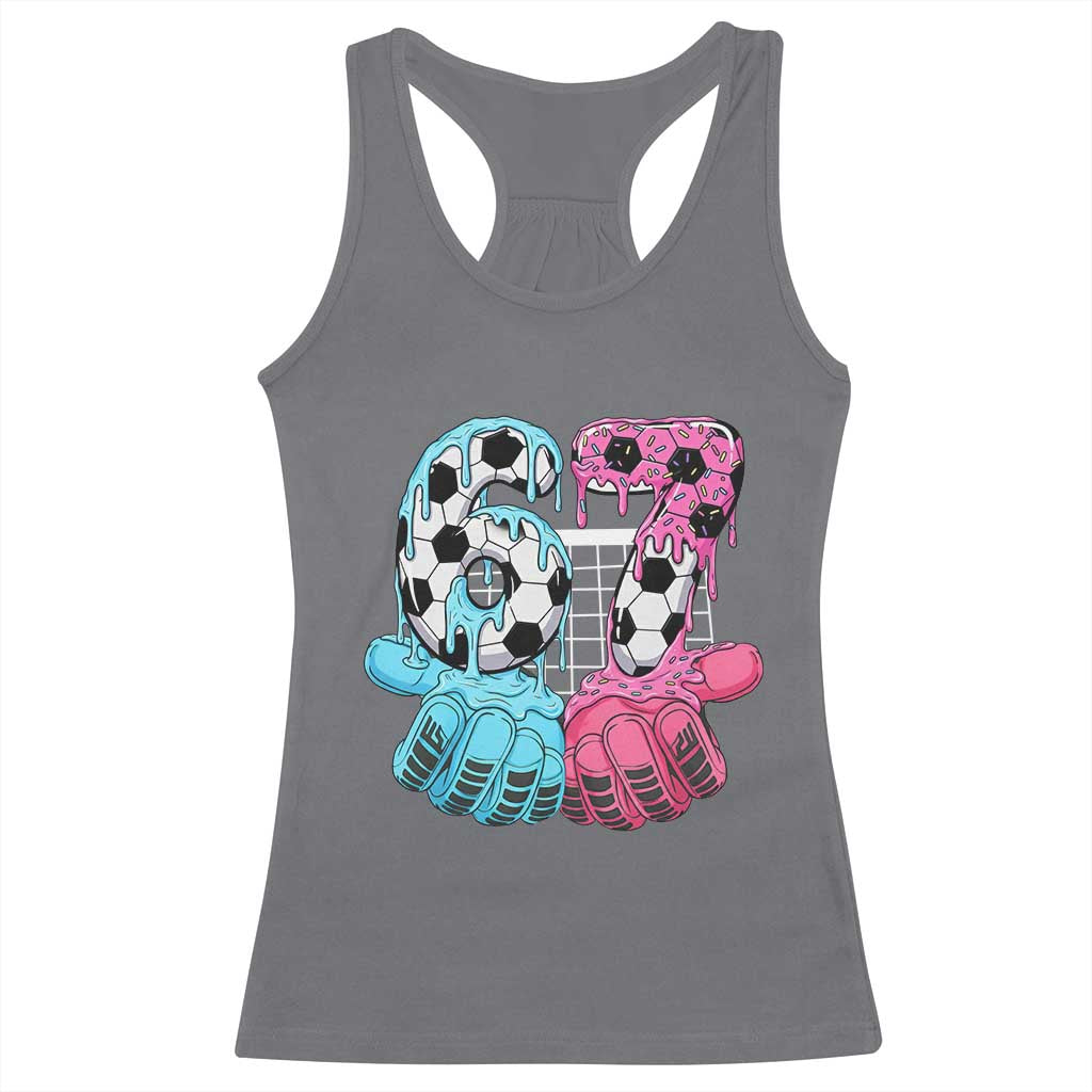 Drip Soccer Six Seven Meme Racerback Tank Top Funny Gen Alpha Slang TS12 Charcoal Print Your Wear
