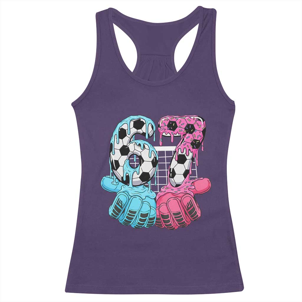 Drip Soccer Six Seven Meme Racerback Tank Top Funny Gen Alpha Slang TS12 Purple Print Your Wear