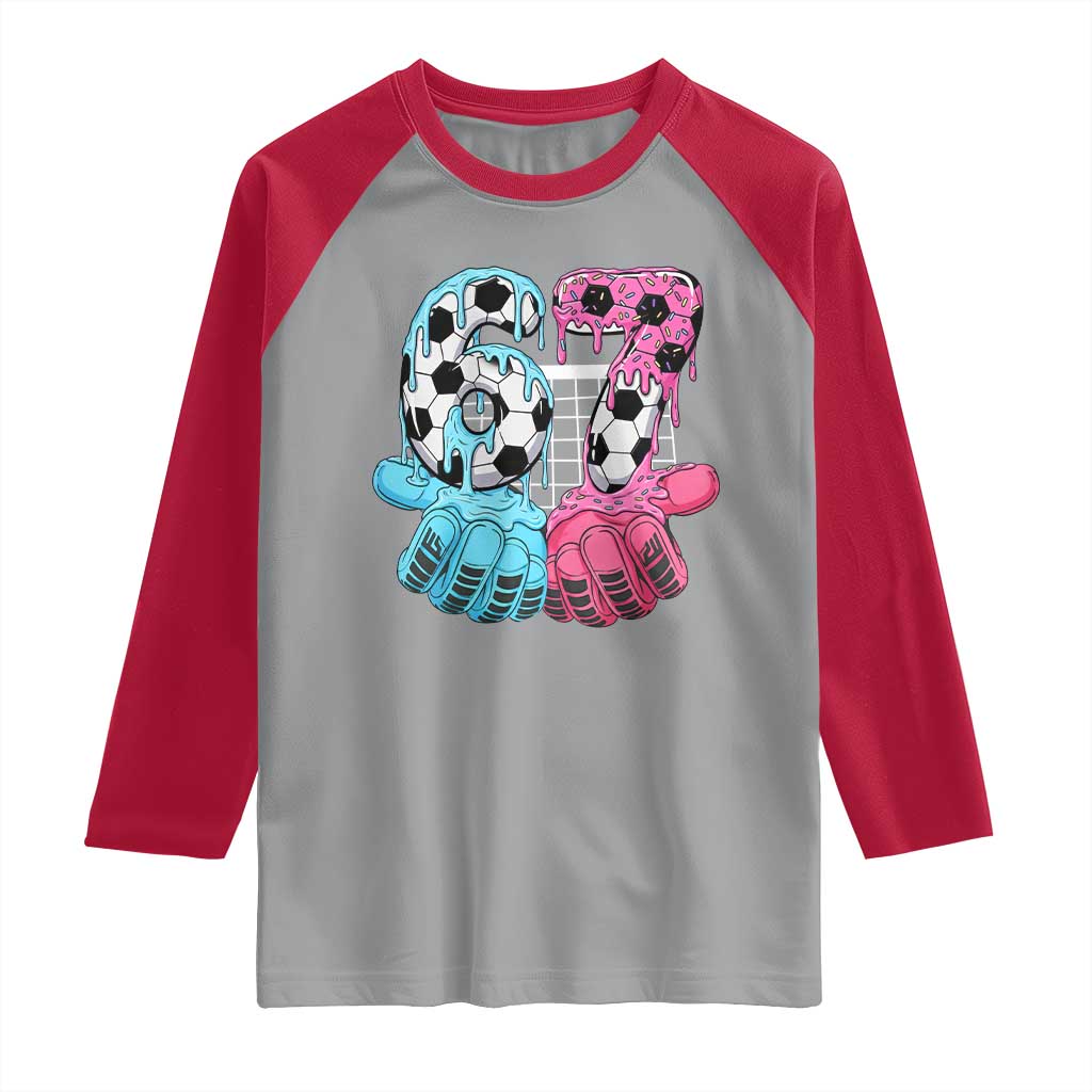 Drip Soccer Six Seven Meme Raglan Shirt Funny Gen Alpha Slang TS12 Sport Gray Red Print Your Wear