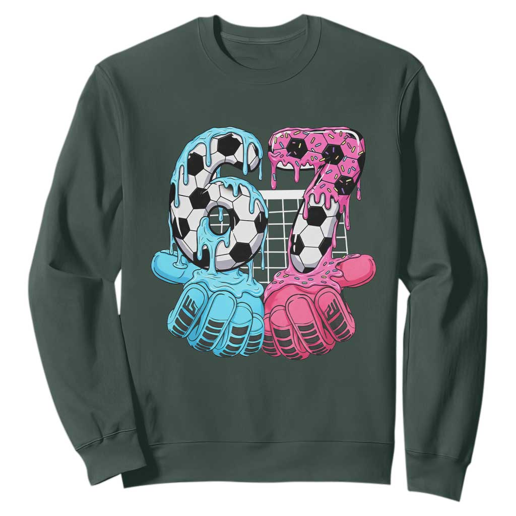 Drip Soccer Six Seven Meme Sweatshirt Funny Gen Alpha Slang TS12 Dark Forest Green Print Your Wear