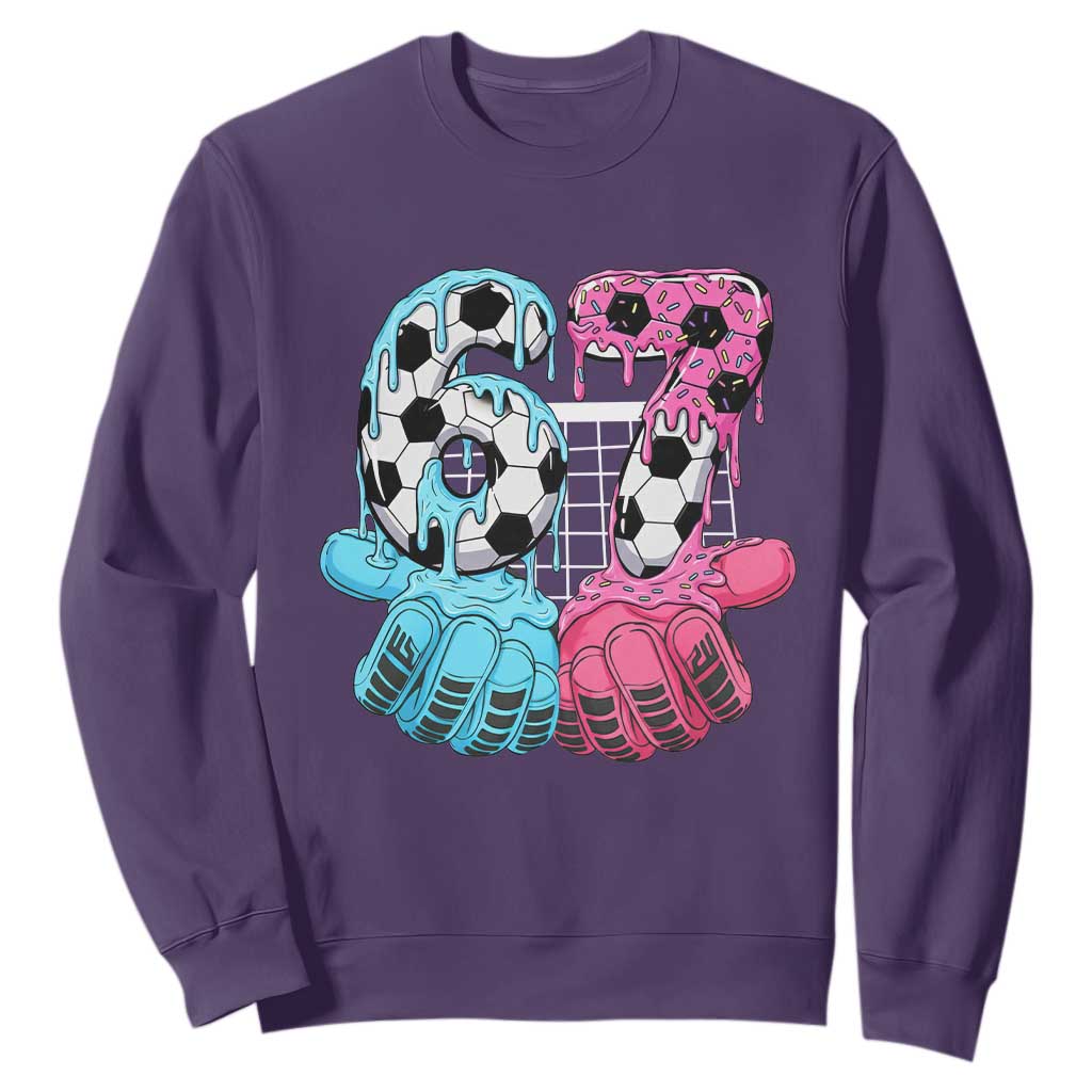 Drip Soccer Six Seven Meme Sweatshirt Funny Gen Alpha Slang TS12 Purple Print Your Wear