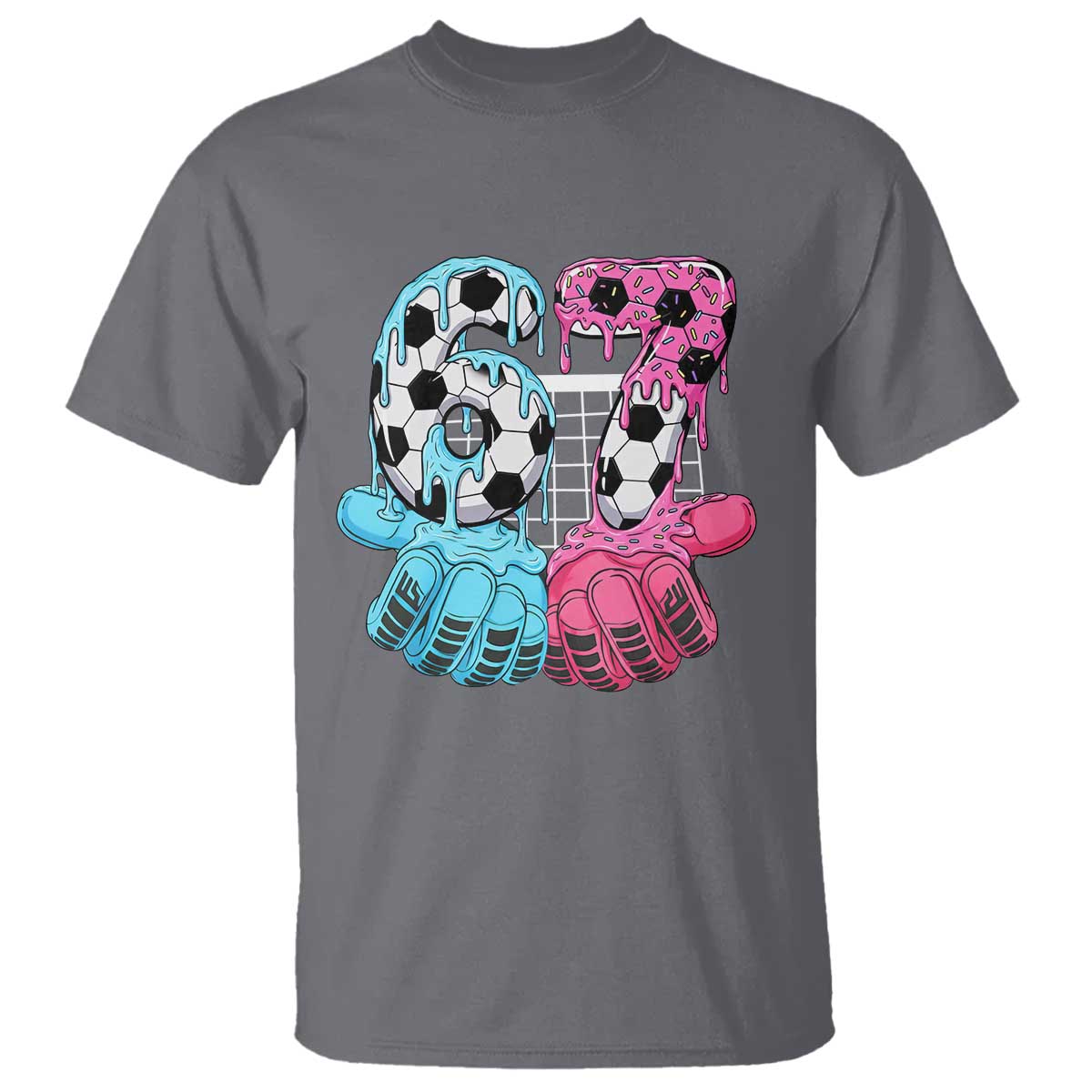 Drip Soccer Six Seven Meme T Shirt Funny Gen Alpha Slang TS12 Charcoal Print Your Wear