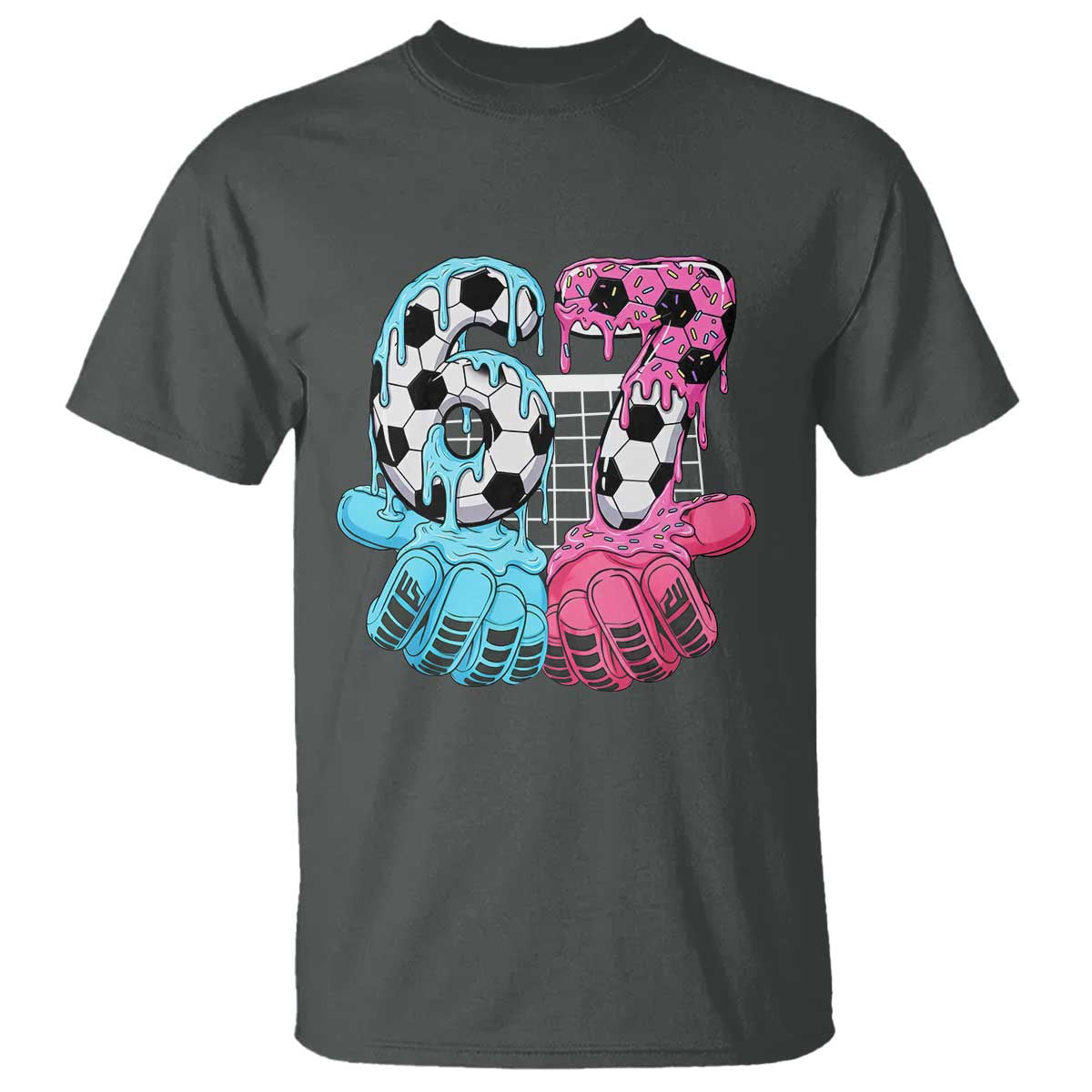Drip Soccer Six Seven Meme T Shirt Funny Gen Alpha Slang TS12 Dark Heather Print Your Wear