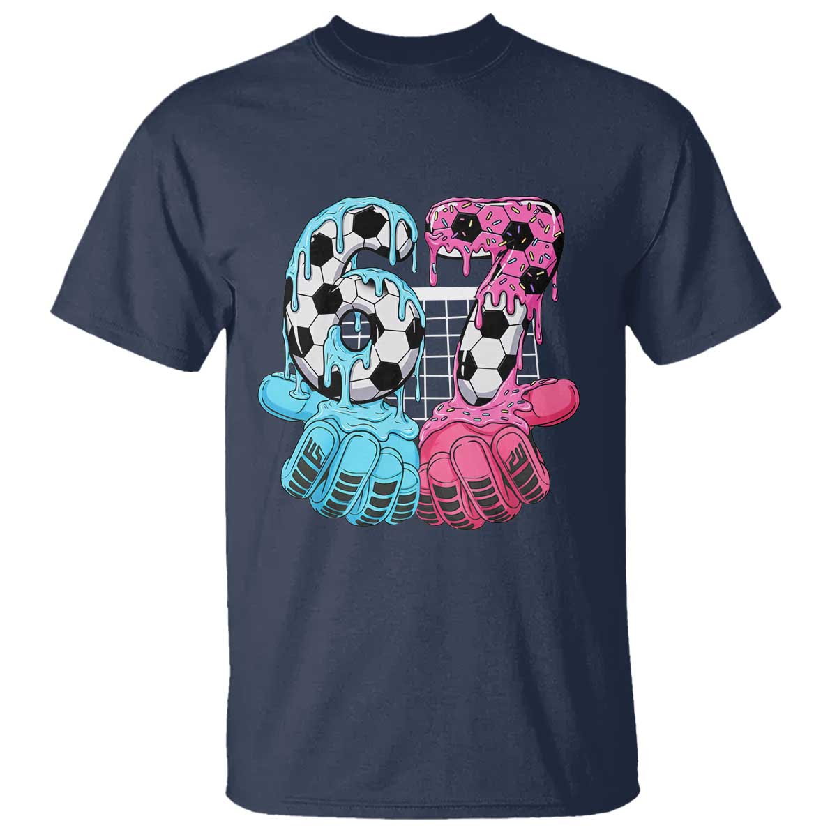 Drip Soccer Six Seven Meme T Shirt Funny Gen Alpha Slang TS12 Navy Print Your Wear
