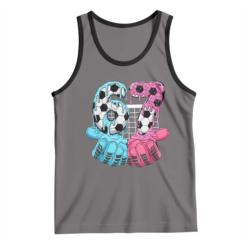 Drip Soccer Six Seven Meme Tank Top Funny Gen Alpha Slang TS12 Deep Heather Black Print Your Wear