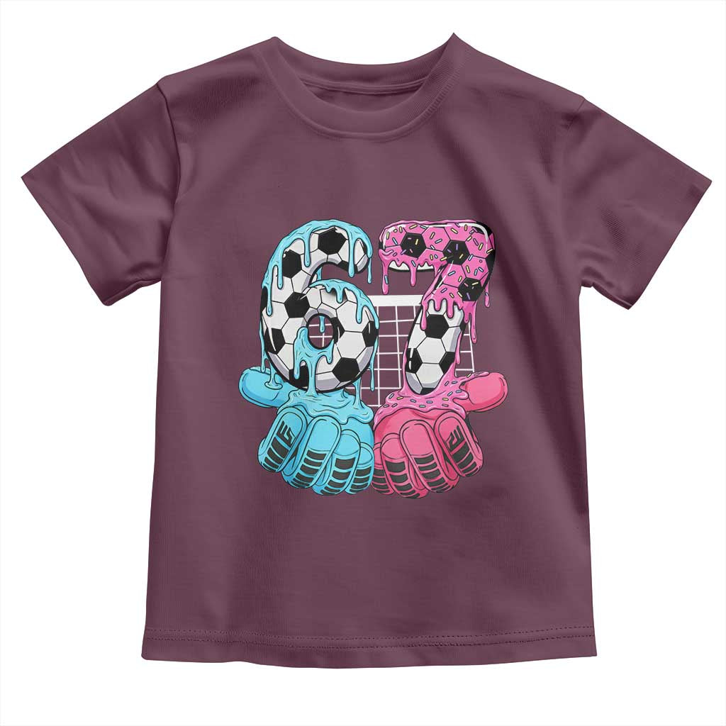 Drip Soccer Six Seven Meme Toddler T Shirt Funny Gen Alpha Slang TS12 Maroon Print Your Wear
