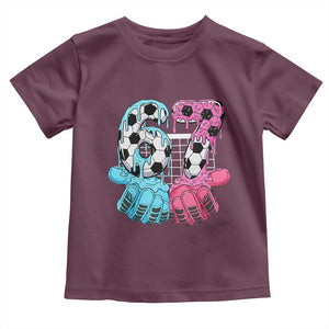 Drip Soccer Six Seven Meme Toddler T Shirt Funny Gen Alpha Slang TS12 Maroon Print Your Wear