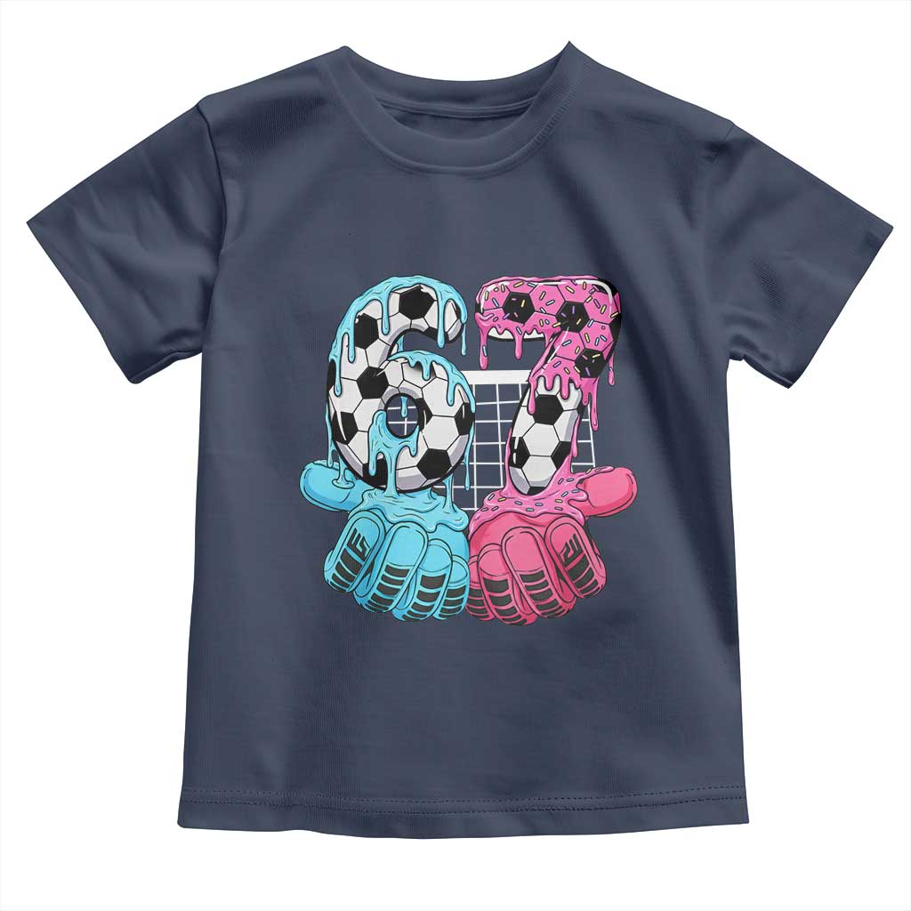 Drip Soccer Six Seven Meme Toddler T Shirt Funny Gen Alpha Slang TS12 Navy Print Your Wear