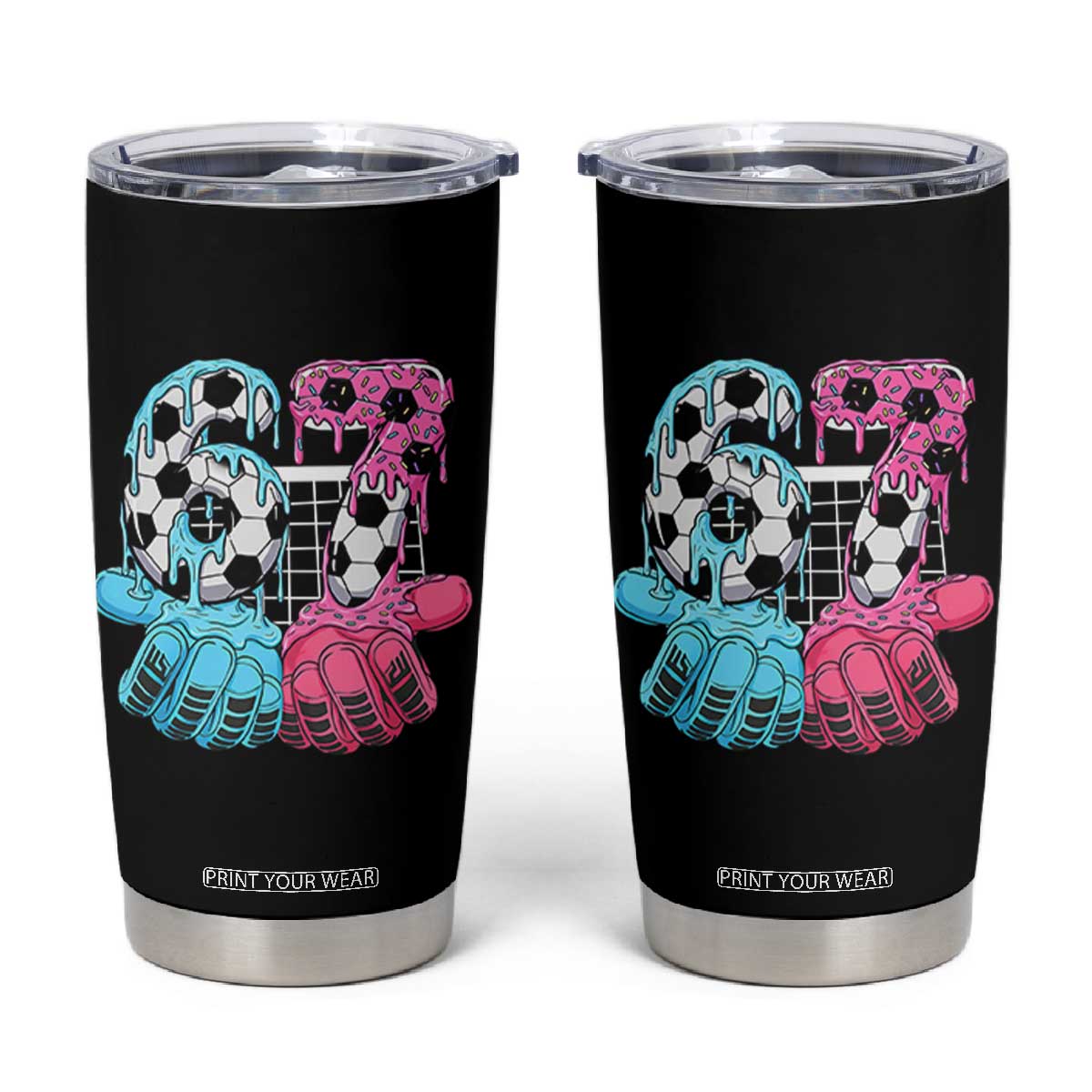 Drip Soccer Six Seven Meme Tumbler Cup Funny Gen Alpha Slang TS12 Black Print Your Wear