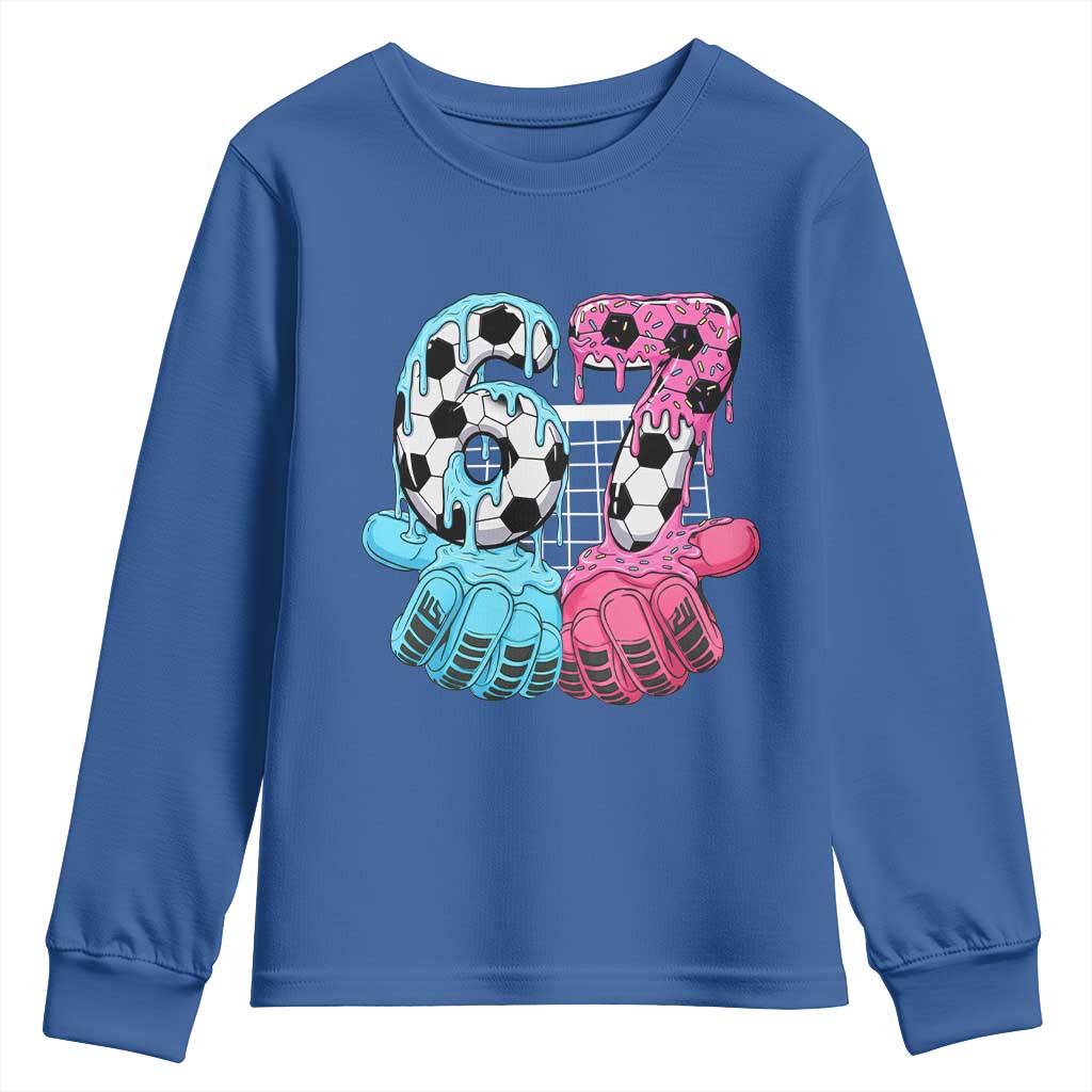 Drip Soccer Six Seven Meme Youth Sweatshirt Funny Gen Alpha Slang TS12 Royal Blue Print Your Wear