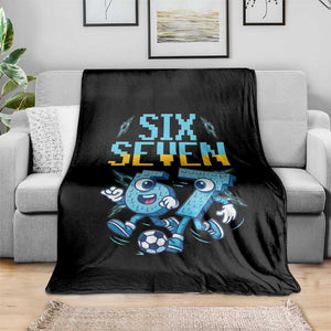 Funny Six Seven Pixel Playing Soccer Throw Blanket Gen Z Alpha Gift TS12 Print Your Wear