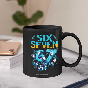 Funny Six Seven Pixel Playing Soccer Coffee Mug Gen Z Alpha Gift TS12 Print Your Wear