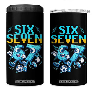 Funny Six Seven Pixel Playing Soccer 4 in 1 Can Cooler Tumbler Gen Z Alpha Gift TS12 One Size: 16 oz Black Print Your Wear