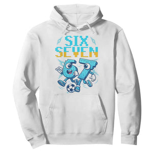 Funny Six Seven Pixel Playing Soccer Hoodie Gen Z Alpha Gift TS12 White Print Your Wear