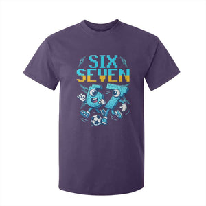 Funny Six Seven Pixel Playing Soccer T Shirt For Kid Gen Z Alpha Gift TS12 Purple Print Your Wear