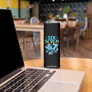Funny Six Seven Pixel Playing Soccer Skinny Tumbler Gen Z Alpha Gift TS12 Print Your Wear
