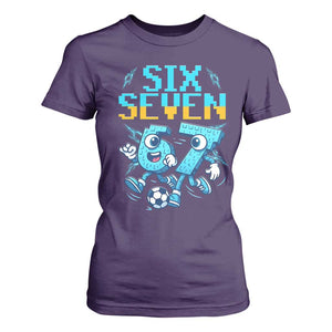 Funny Six Seven Pixel Playing Soccer T Shirt For Women Gen Z Alpha Gift TS12 Purple Print Your Wear