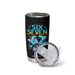 Funny Six Seven Pixel Playing Soccer Tumbler Cup Gen Z Alpha Gift TS12 Print Your Wear