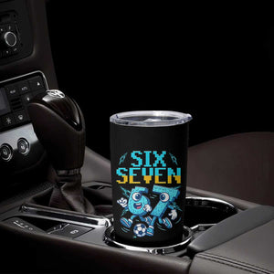 Funny Six Seven Pixel Playing Soccer Tumbler Cup Gen Z Alpha Gift TS12 Print Your Wear
