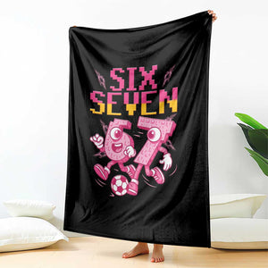 Funny Gen Z Alpha Gift Throw Blanket Six Seven Meme Soccer Lover TS12 Print Your Wear