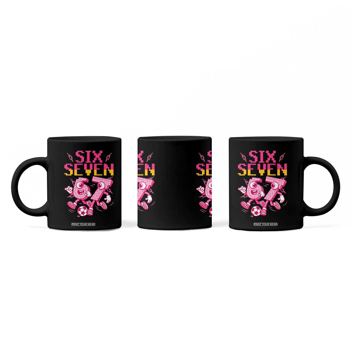 Funny Gen Z Alpha Gift Coffee Mug Six Seven Meme Soccer Lover TS12 Print Your Wear