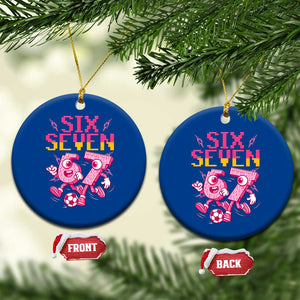 Funny Gen Z Alpha Gift Ceramic Ornament Six Seven Meme Soccer Lover TS12 1pc Blue Print Your Wear