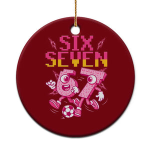 Funny Gen Z Alpha Gift Ceramic Ornament Six Seven Meme Soccer Lover TS12 1pc Red Print Your Wear