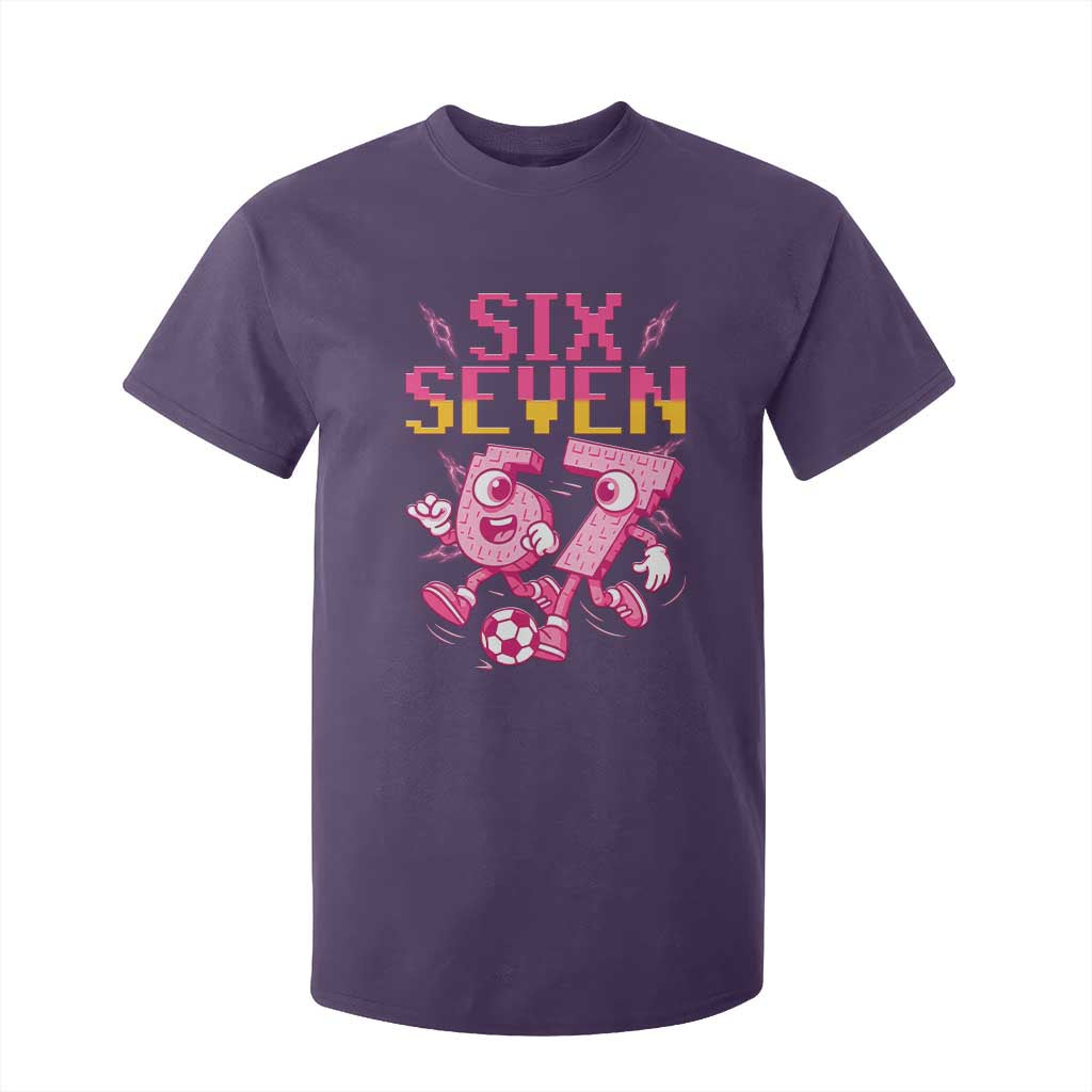 Funny Gen Z Alpha Gift T Shirt For Kid Six Seven Meme Soccer Lover TS12 Purple Print Your Wear