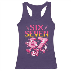 Funny Gen Z Alpha Gift Racerback Tank Top Six Seven Meme Soccer Lover TS12 Purple Print Your Wear