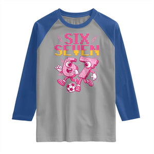 Funny Gen Z Alpha Gift Raglan Shirt Six Seven Meme Soccer Lover TS12 Sport Gray Royal Print Your Wear