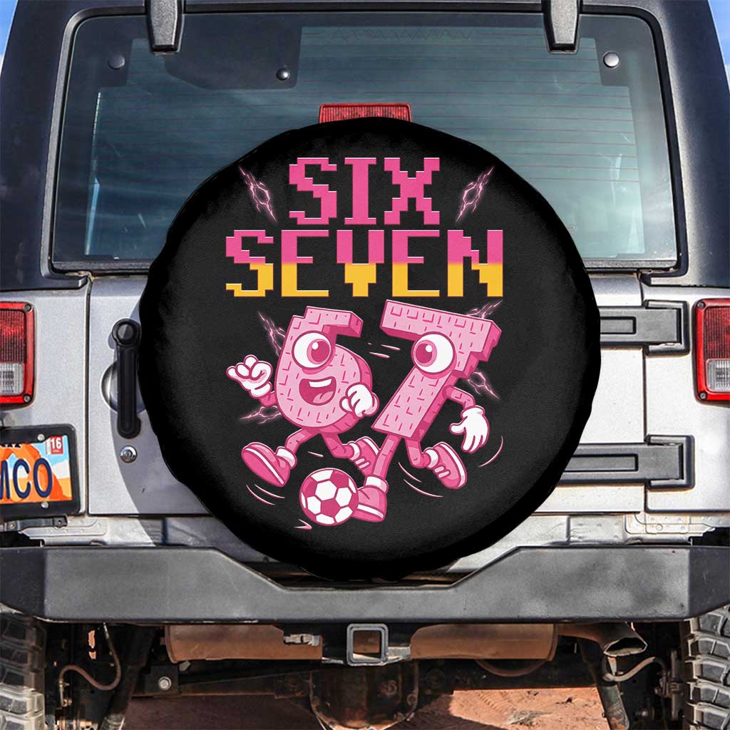 Funny Gen Z Alpha Gift Spare Tire Cover Six Seven Meme Soccer Lover TS12 No hole Black Print Your Wear