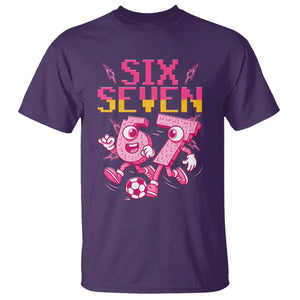 Funny Gen Z Alpha Gift T Shirt Six Seven Meme Soccer Lover TS12 Purple Print Your Wear