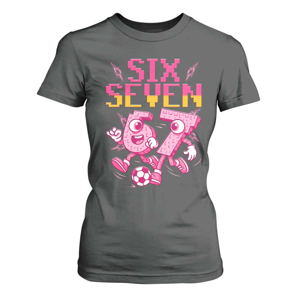 Funny Gen Z Alpha Gift T Shirt For Women Six Seven Meme Soccer Lover TS12 Dark Heather Print Your Wear
