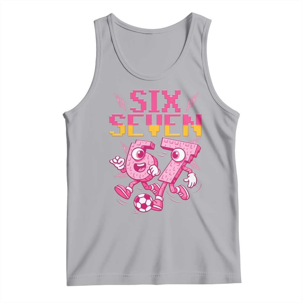 Funny Gen Z Alpha Gift Tank Top Six Seven Meme Soccer Lover TS12 Athletic Heather Print Your Wear