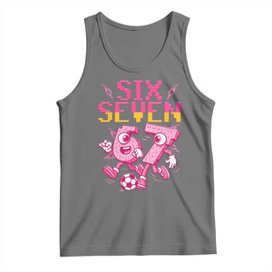 Funny Gen Z Alpha Gift Tank Top Six Seven Meme Soccer Lover TS12 Black Heather Print Your Wear