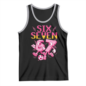 Funny Gen Z Alpha Gift Tank Top Six Seven Meme Soccer Lover TS12 Black Athletic Heather Print Your Wear