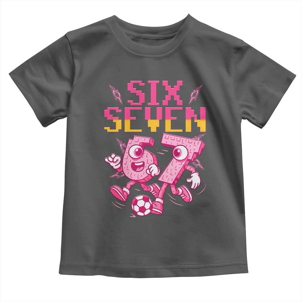 Funny Gen Z Alpha Gift Toddler T Shirt Six Seven Meme Soccer Lover TS12 Dark Heather Print Your Wear