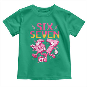Funny Gen Z Alpha Gift Toddler T Shirt Six Seven Meme Soccer Lover TS12 Irish Green Print Your Wear