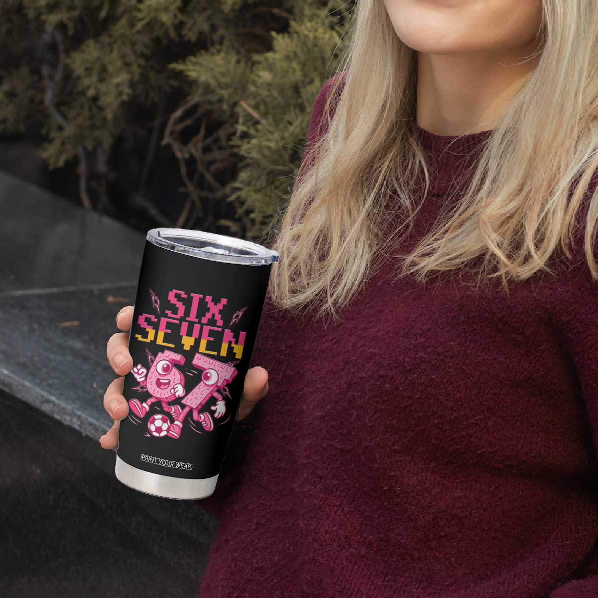 Funny Gen Z Alpha Gift Tumbler Cup Six Seven Meme Soccer Lover TS12 Print Your Wear