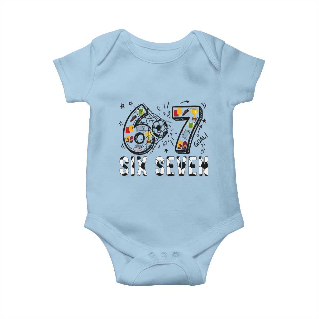 Six Seven Meme Soccer Lover Baby Onesie Funny Gift For Gen Z TS12 Light Blue Print Your Wear