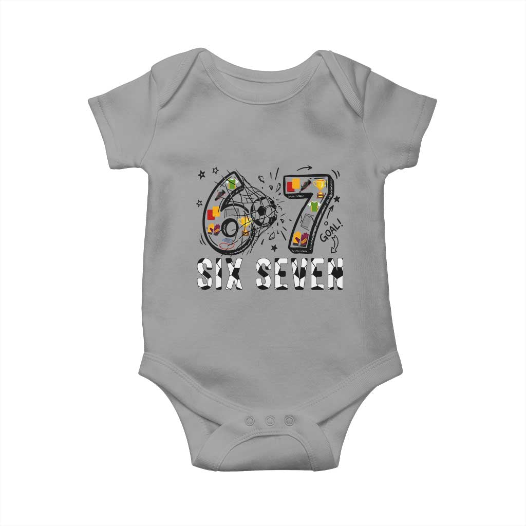 Six Seven Meme Soccer Lover Baby Onesie Funny Gift For Gen Z TS12 Sport Gray Print Your Wear