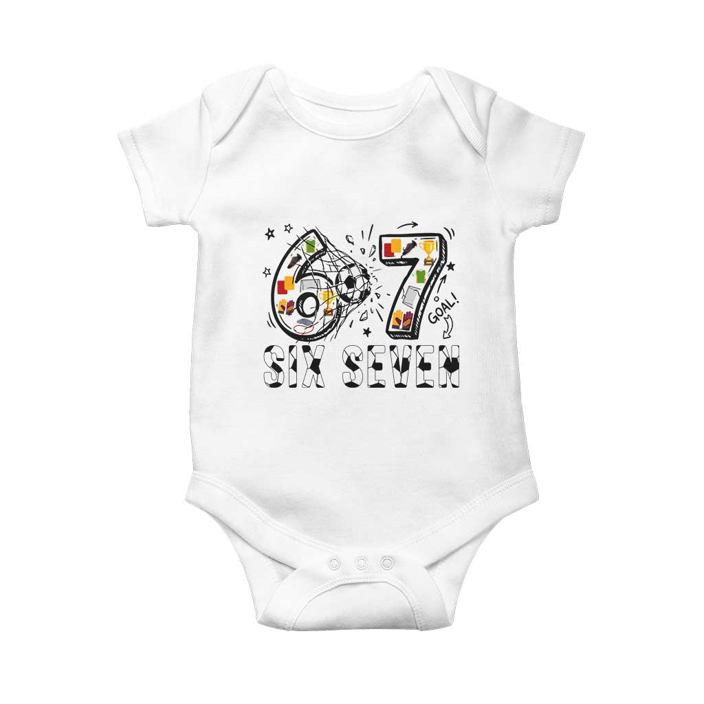 Six Seven Meme Soccer Lover Baby Onesie Funny Gift For Gen Z TS12 White Print Your Wear