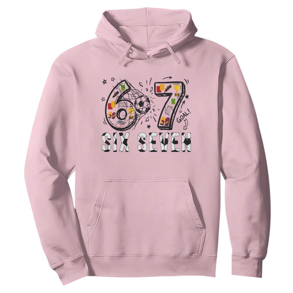 Six Seven Meme Soccer Lover Hoodie Funny Gift For Gen Z TS12 Light Pink Print Your Wear