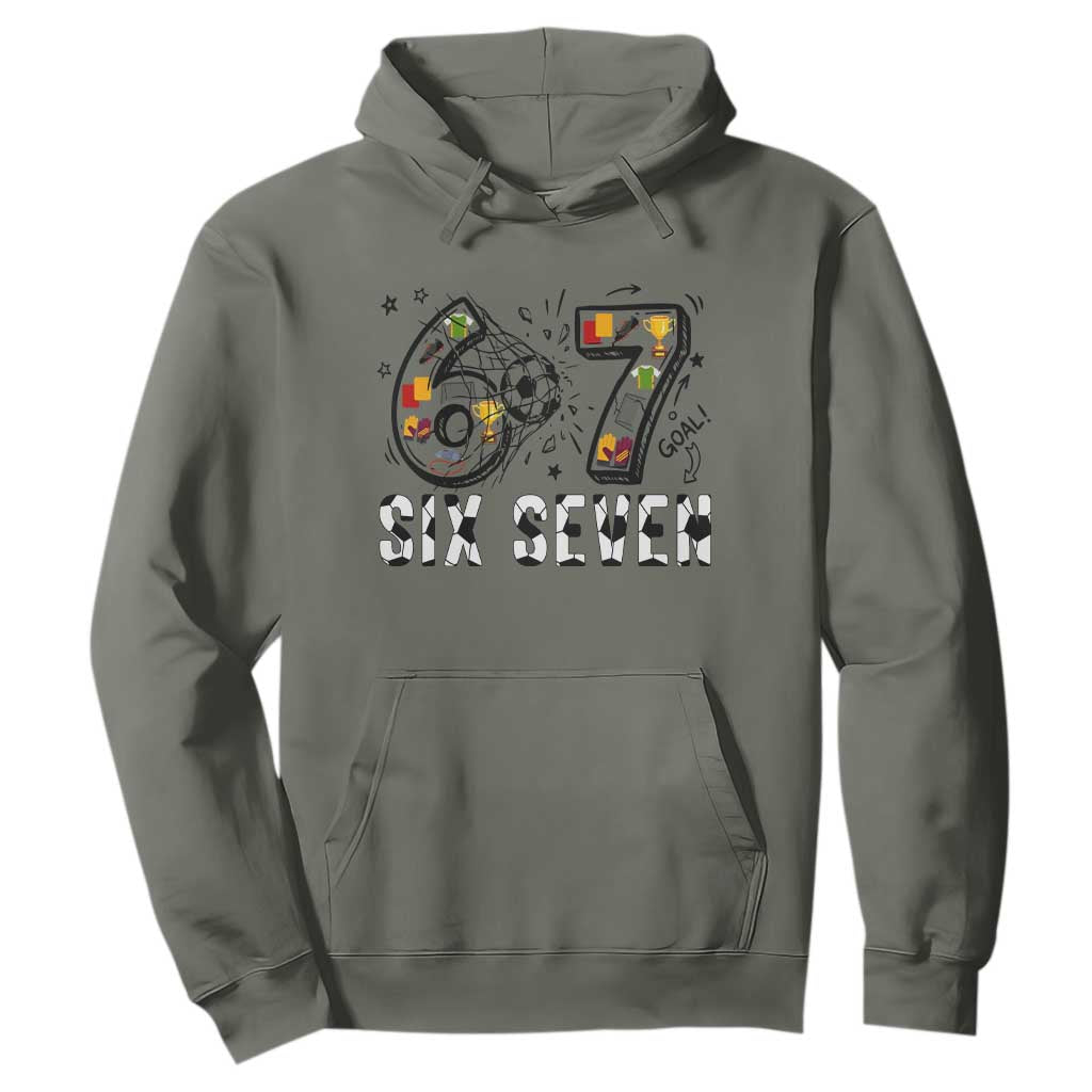 Six Seven Meme Soccer Lover Hoodie Funny Gift For Gen Z TS12 Military Green Print Your Wear