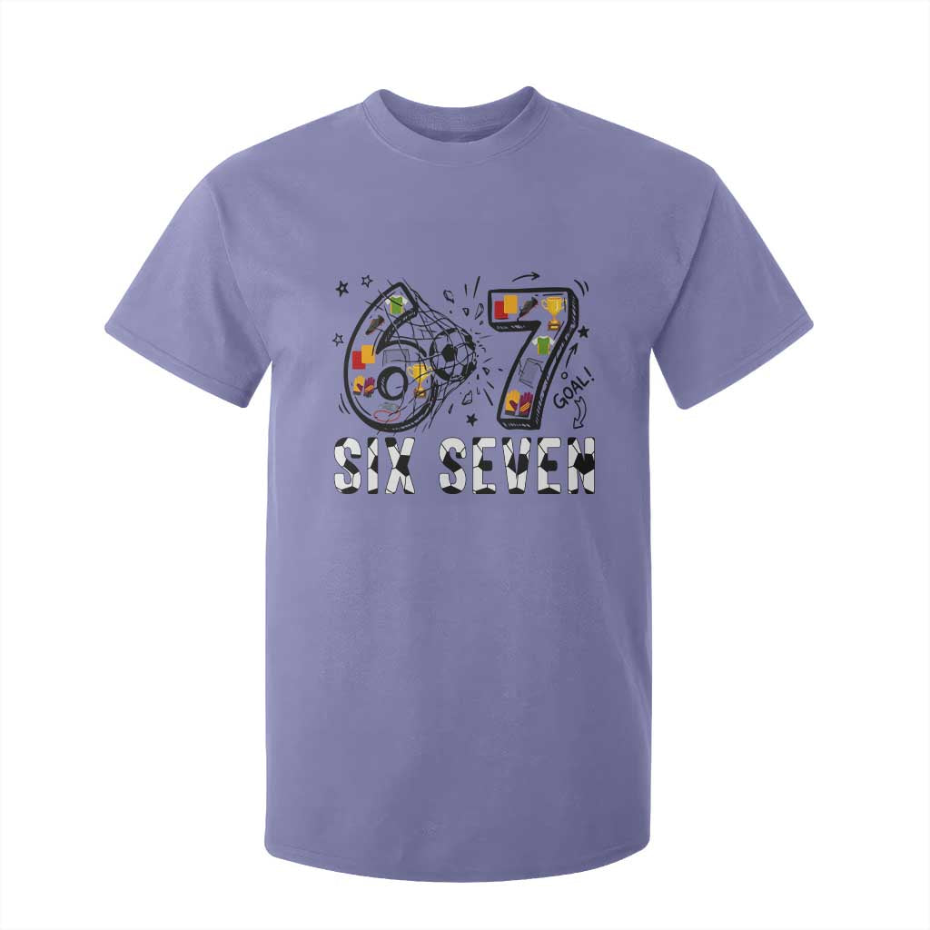 Six Seven Meme Soccer Lover T Shirt For Kid Funny Gift For Gen Z TS12 Violet Print Your Wear