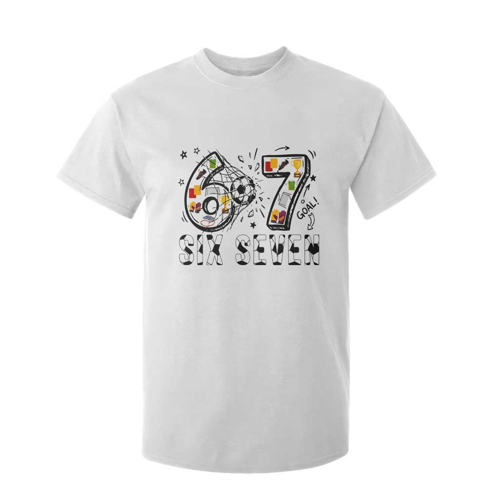 Six Seven Meme Soccer Lover T Shirt For Kid Funny Gift For Gen Z TS12 White Print Your Wear