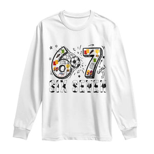 Six Seven Meme Soccer Lover Long Sleeve Shirt Funny Gift For Gen Z TS12 White Print Your Wear