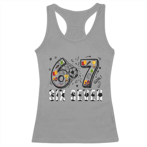 Six Seven Meme Soccer Lover Racerback Tank Top Funny Gift For Gen Z TS12 Sport Gray Print Your Wear